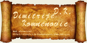 Dimitrije Komnenović vizit kartica